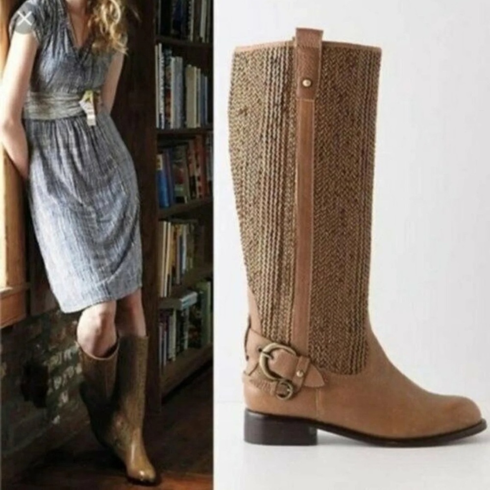 🔥 Anthropologie Schuler & Sons tan leather boots 7